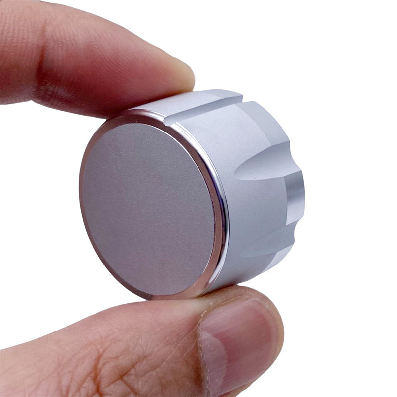 1Gb alumīnija sakausējuma potenciometra kodētāja skaļuma kontroles audio pogas vāciņš 6 mm vārpstas cauruma pogai (rievota vārpsta / D ass)