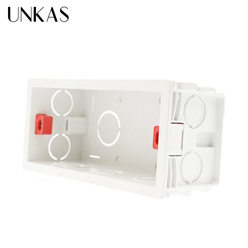 UNKAS ülikvaliteetne 144 mm * 67,5 mm sisemine kinnituskarbi tagakassett 154 mm * 72 mm seinavalgusti puutelüliti ja USB pesa jaoks