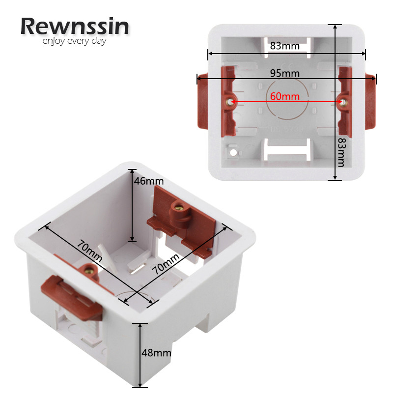Rewnssin električna kutija Kutija za suhe obloge 35 / 46 mm dubine za gipsane ploče / gipsane ploče / gipsane zidne kutije za ugradnju utičnica i prekidača