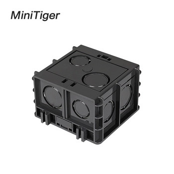 Minitiger Високоякостна монтажна кутия Вътрешна касета 82 мм * 76 мм * 50 мм за ключ и контакт тип 86, черна задна кутия за окабеляване