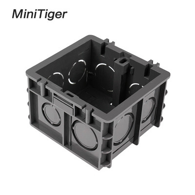 Minitiger High Strength Mounting Box Εσωτερική κασέτα 82mm * 76mm * 50mm Για διακόπτη και πρίζα τύπου 86, Μαύρο κουτί καλωδίωσης