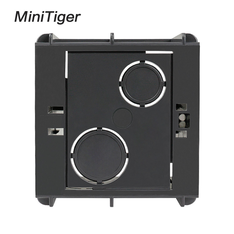 Minitiger kutija za ugradnju visoke čvrstoće, unutarnja kazeta 82 mm * 76 mm * 50 mm za prekidač i utičnicu tipa 86, crna stražnja kutija za ožičenje
