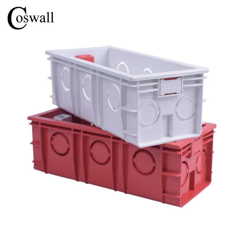 Coswalli ülikvaliteetne 144 mm * 67,5 mm sisemine kinnituskarbi tagumine kassett 154 mm * 72 mm seinavalgusti lülititele ja pistikupesadele