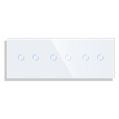 Bingoelec 86 * 229mm 3/6/9Gang kolme puutetundliku anduri lülitipaneel sobib puutelüliti funktsiooniga, ainult klaas valge must