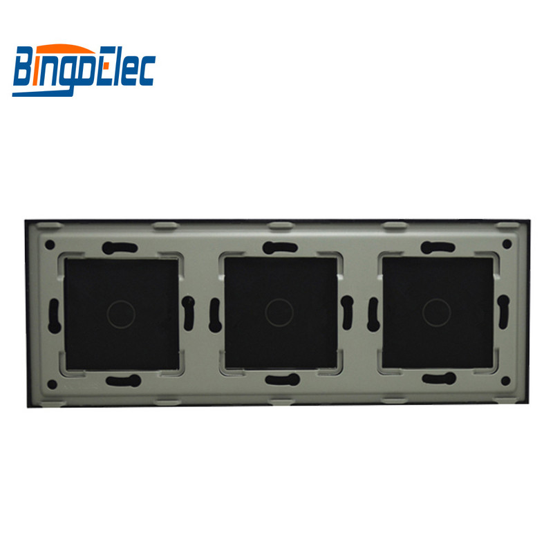 Bingoelec 86 * 229mm 3/6/9Gang kolme puutetundliku anduri lülitipaneel sobib puutelüliti funktsiooniga, ainult klaas valge must