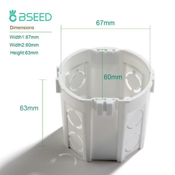 BSEED EU Стандартна монтажна кутия Вътрешна касета Стенен превключвател Гнездо Окабеляване Задна кутия Пластмасова бяла 3 опаковки