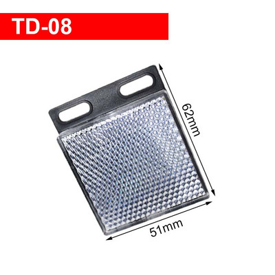 1 tk nelinurkne reflektor fotoelektrilise anduri jaoks TD-08 TD-09 läheduslüliti kärgstruktuuri peegeldusplaadi jaoks