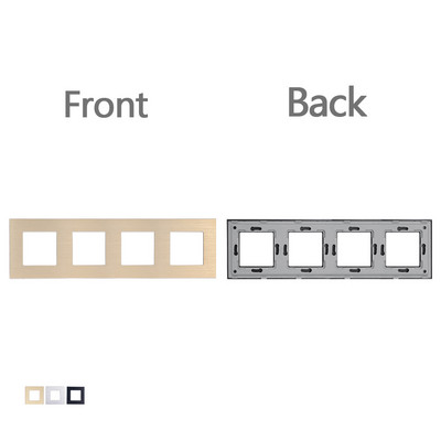 TAWOIA DIY dijelovi Crni Glod Srebrni Luksuzni aluminijski panel za zidnu utičnicu Samo dodirni prekidač Ploča s metalnim okvirom