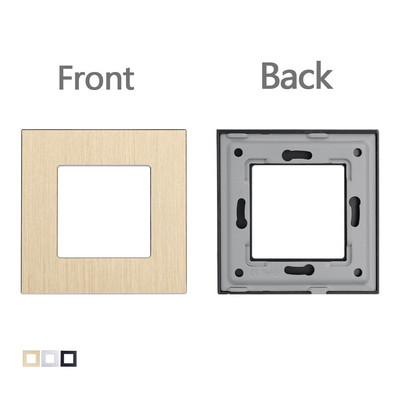 TAWOIA DIY dijelovi Crni Glod Srebrni Luksuzni aluminijski panel za zidnu utičnicu Samo dodirni prekidač Ploča s metalnim okvirom