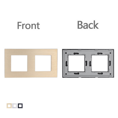 TAWOIA DIY dijelovi Crni Glod Srebrni Luksuzni aluminijski panel za zidnu utičnicu Samo dodirni prekidač Ploča s metalnim okvirom