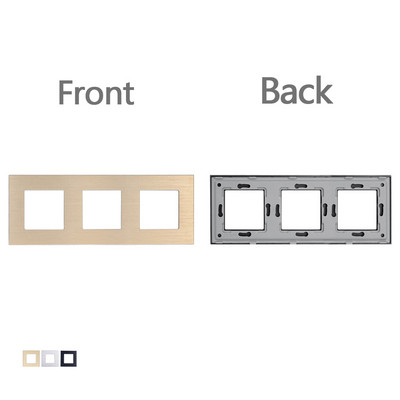 TAWOIA DIY dijelovi Crni Glod Srebrni Luksuzni aluminijski panel za zidnu utičnicu Samo dodirni prekidač Ploča s metalnim okvirom