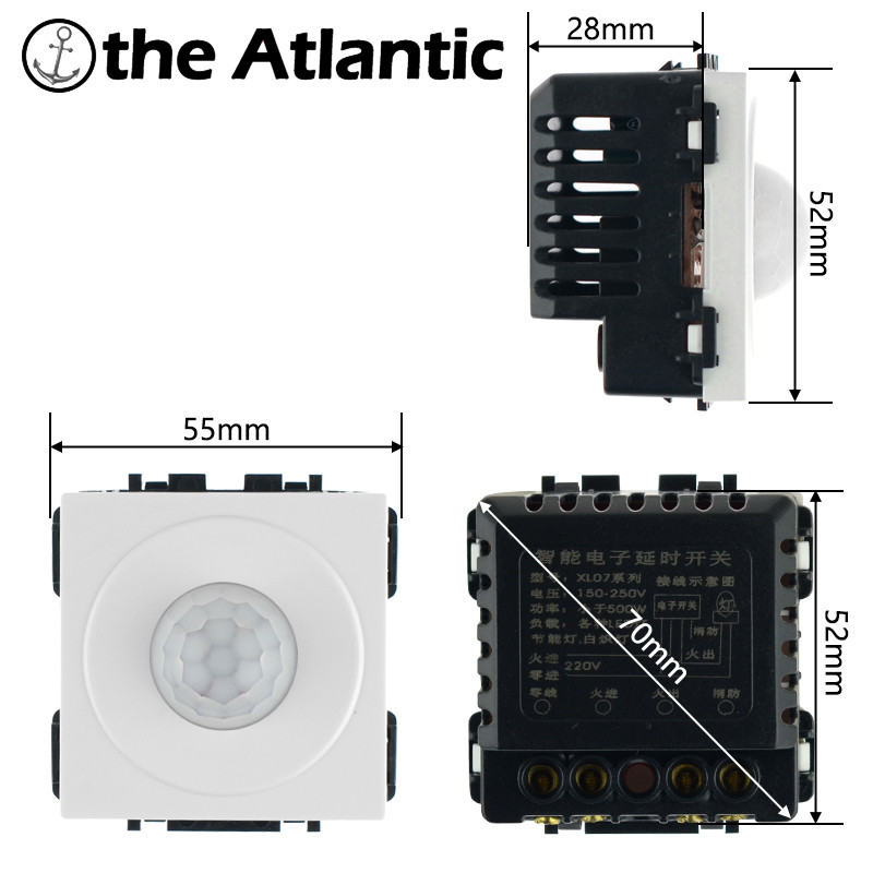 S-seeria- PIR-liikumisanduri korpuse anduri valguse viivitusaja lüliti funktsioonimoodul DIY pistikupesa lüliti tarvikud tasuta kombinatsioon