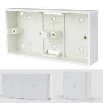 Висококачествена външна монтажна кутия за стенен превключвател тип 86, бяла кутия за контакти, 86*86*33 мм, повърхностна стенна кутия за монтаж на сензорен превключвател