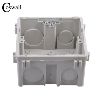 Coswall Регулируема вертикална / хоризонтална инсталация Вътрешна монтажна кутия 83 мм * 83 мм * 48 мм за ключ и контакт тип 86