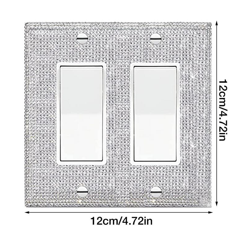 Γυαλιστερό Κάλυμμα Πιάτου Τοίχου 4 τμχ Κάλυμμα Διακόπτη Φωτός Διακοσμητικό Αισθητικής Ασημί Γυαλιστερό Ασημένιο Στρας Πιάτο Τοίχου Πιάτα Τοίχου