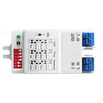 Mikroviļņu sensora slēdzis Sensora korpusa kustības detektors 5,8 GHz regulējams iebūvēts mikroviļņu radara gaismas slēdzis koridora sensoram
