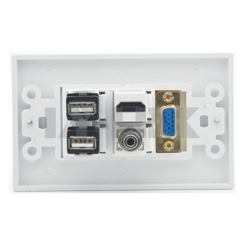 VGA, 1 порт HDMI, 1 порт 3,5 мм аудио и 2 порта USB стенна плоча с женски към женски конектор