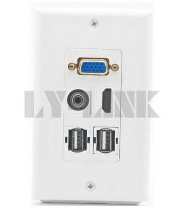VGA, 1 port HDMI, 1 port 3,5 mm audio i 2 porta USB zidna ploča sa ženskim na ženski konektor