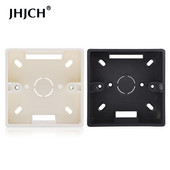 JHJCH Sienas slēdža kontaktligzdas sadales kārba, ārējā instalācijas kaste, melnbalta 86mm * 86mm * 35mm