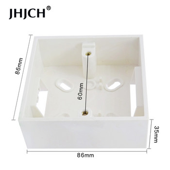 JHJCH Разклонителна кутия за стенен ключ, външна инсталационна кутия, черно и бяло 86mm*86mm*35mm