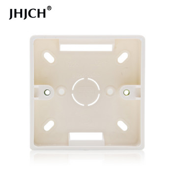JHJCH Разклонителна кутия за стенен ключ, външна инсталационна кутия, черно и бяло 86mm*86mm*35mm