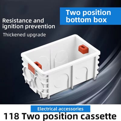 Herepow 118 Type Mounting Box Η.Β. Η.Π.Α. TH EU Διακόπτης κασέτας Socket Junction Box 118mm*72mm Τυπικός λευκός διακόπτης τοίχου και υποδοχή