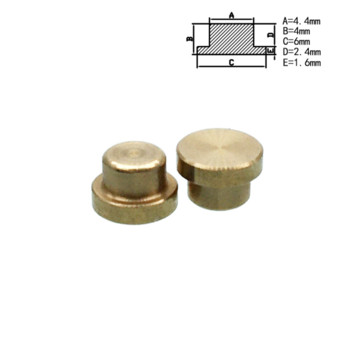 2бр. Плътна медна капачка за бутон за превключвател на захранването 6x3,7 mm 6x4 mm 7x3,2 mm Тактилни капачки за превключвател на бутон