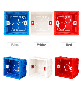 EsooLi 3 цвята регулируема монтажна кутия Вътрешна касета 86 мм * 83 мм * 50 мм за 86 Тип сензорен превключвател и гнездо Окабеляване Задна кутия
