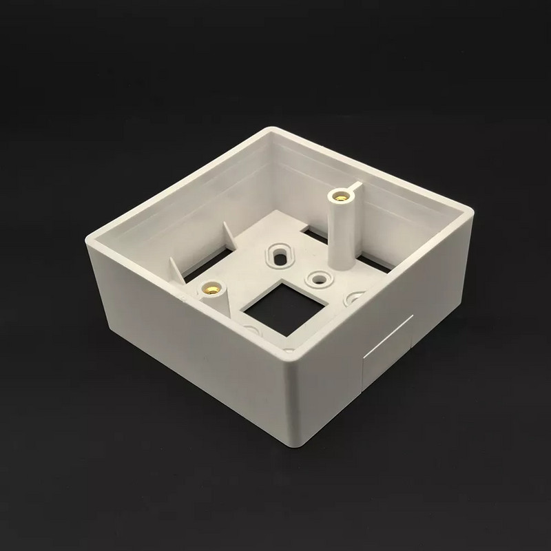 Balta plastmasa, biezāki materiāli 81 mm * 81 mm mājas termostata turētāja Nation standarta iekšējā montāžas kaste 86 mm sienas gaismas slēdzim