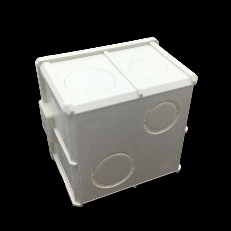 Balta plastmasa, biezāki materiāli 81 mm * 81 mm mājas termostata turētāja Nation standarta iekšējā montāžas kaste 86 mm sienas gaismas slēdzim