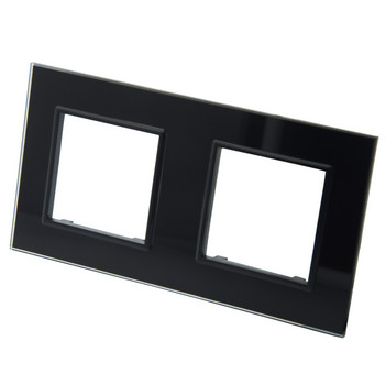 DMTMB 2 Gang EU Standard Crystal Glass Face Plate For Wall Switch Pocket