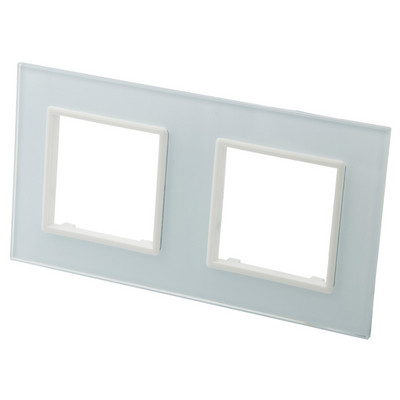 DMTMB 2 Gang ES standarta kristāla stikla priekšējā plāksne sienas slēdža ligzdai