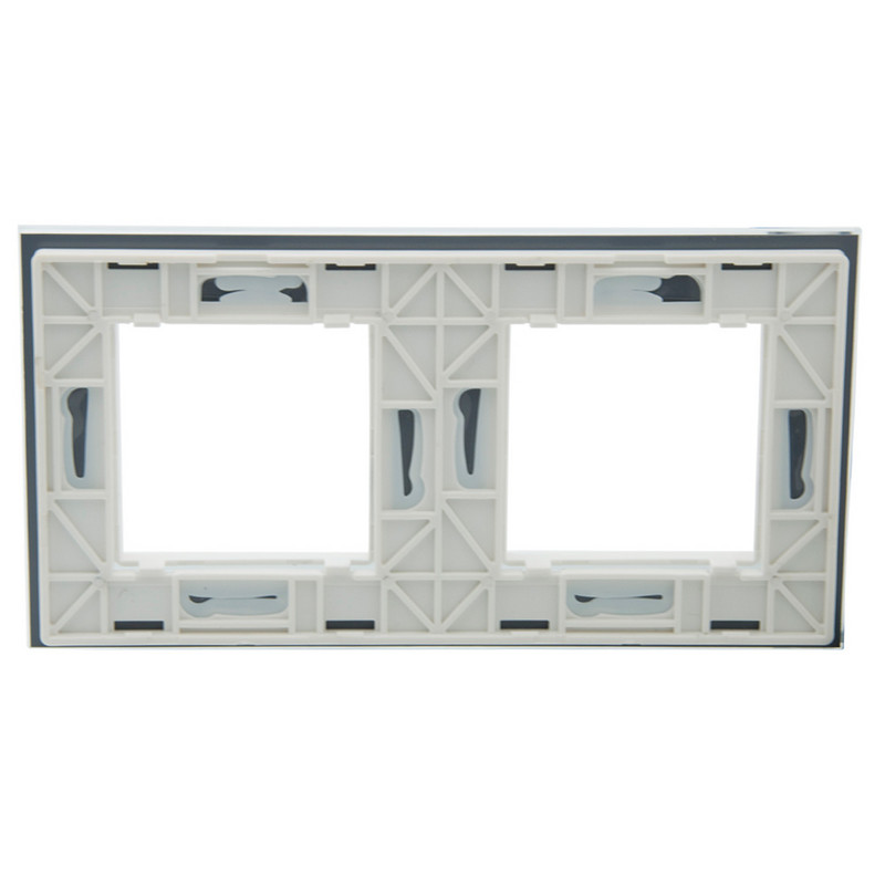 DMTMB 2 Gang ES standarta kristāla stikla priekšējā plāksne sienas slēdža ligzdai