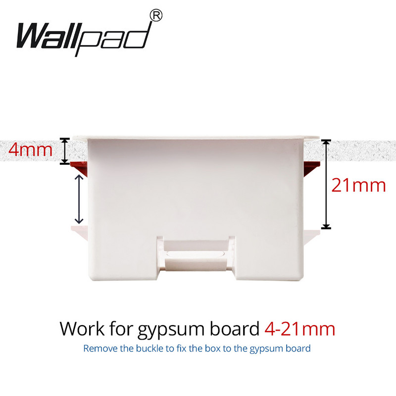 50 mm dziļa sausā oderējuma kaste ģipškartona plākšņu ģipškartona UK standarta 3 * 3 slēdža 47 mm dziļuma montāžas kaste, kas piemērota 4-21 mm biezai sienai