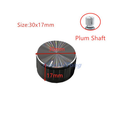 5 komada potenciometar/gumbi za kodiranje potenciometar od crne aluminijske legure Kapice prekidača 30/21/15 x 17 mm poluosovina visna osovina