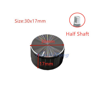 5 komada potenciometar/gumbi za kodiranje potenciometar od crne aluminijske legure Kapice prekidača 30/21/15 x 17 mm poluosovina visna osovina
