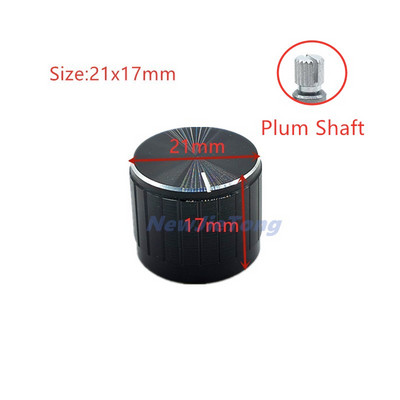 5 komada potenciometar/gumbi za kodiranje potenciometar od crne aluminijske legure Kapice prekidača 30/21/15 x 17 mm poluosovina visna osovina