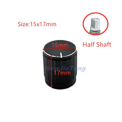 5 komada potenciometar/gumbi za kodiranje potenciometar od crne aluminijske legure Kapice prekidača 30/21/15 x 17 mm poluosovina visna osovina