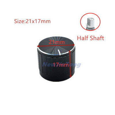 5 komada potenciometar/gumbi za kodiranje potenciometar od crne aluminijske legure Kapice prekidača 30/21/15 x 17 mm poluosovina visna osovina