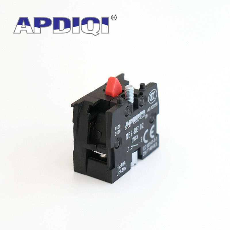 10 gab XB2 parasti atvērta un aizvērta kontaktu bloka spiedpogas slēdža daļas NO Zaļa NC Sarkana BE101 BE102 ZB2