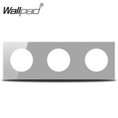L6 DIY prilagodba Triple 3 Gang Siva staklena okvirna ploča za L6 zidne umetke za utičnice prekidača