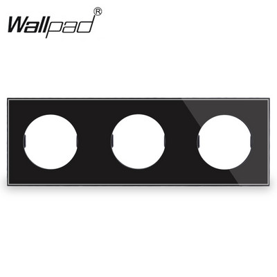 L6 DIY prilagodba Triple 3 Gang Siva staklena okvirna ploča za L6 zidne umetke za utičnice prekidača