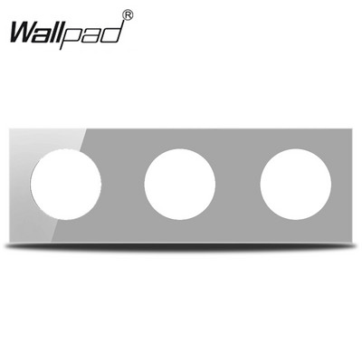 L6 DIY prilagodba Triple 3 Gang Siva staklena okvirna ploča za L6 zidne umetke za utičnice prekidača