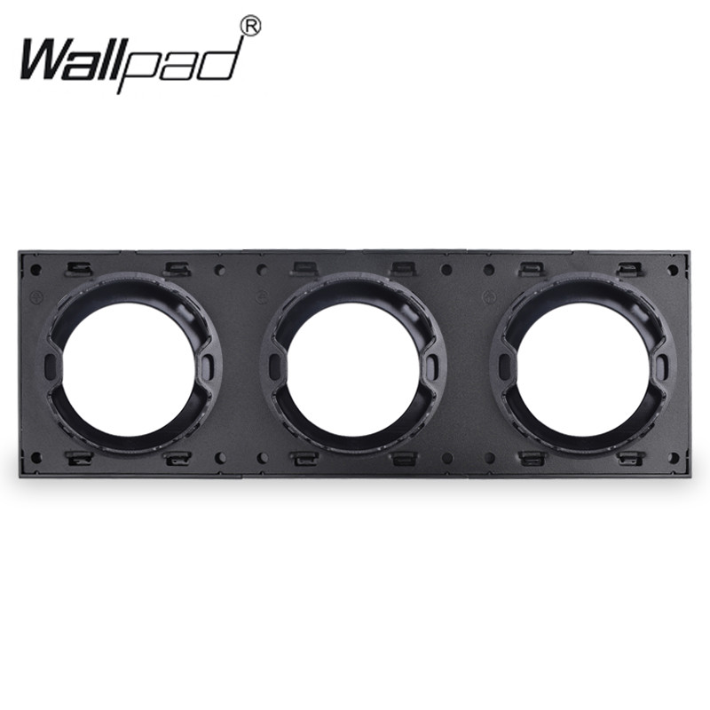 L6 DIY prilagodba Triple 3 Gang Siva staklena okvirna ploča za L6 zidne umetke za utičnice prekidača