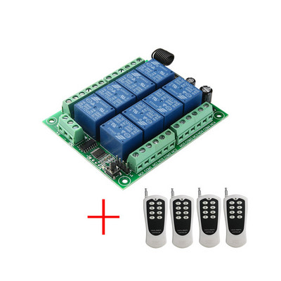 DC12V 8CH Wireless Smart Home Remote Control Switch Relay Module Relay Controller TX 8 Buttons 433MHz RF Transmitter