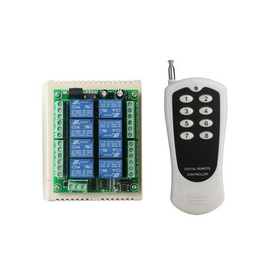 DC12V 8CH Wireless Smart Home Remote Control Switch Relay Module Relay Controller TX 8 Buttons 433MHz RF Transmitter