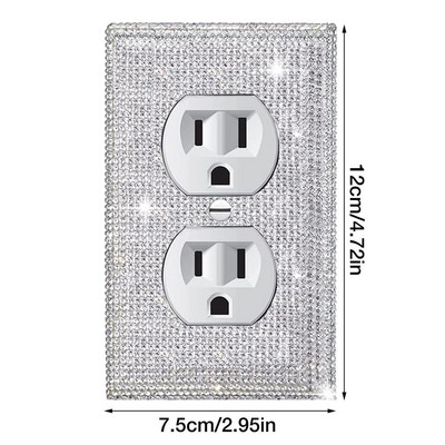 Sjajna zidna ploča Poklopac 4 kom Poklopac prekidača svjetla Dekorativni estetski svjetlucavi Poklopac prekidača svjetla Bling Outlets Poklopac Bling Light