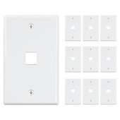10 pack 1 portu Keystone ligzdas sienas plāksne, zema profila Ethernet sienas plāksne, vienas grupas sienas plāksnes Keystone Jack White