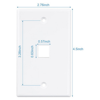 Πλάκα τοίχου Keystone Jack 10-Pack 1, Πλάκα τοίχου Ethernet χαμηλού προφίλ Πλάκες τοίχου μονής συμμορίας για Keystone Jack White