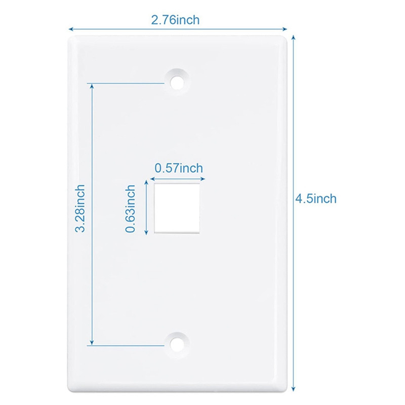 10 pack 1 portu Keystone ligzdas sienas plāksne, zema profila Ethernet sienas plāksne, vienas grupas sienas plāksnes Keystone Jack White